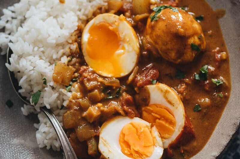 Madras Curried Eggs with Rice Recipe