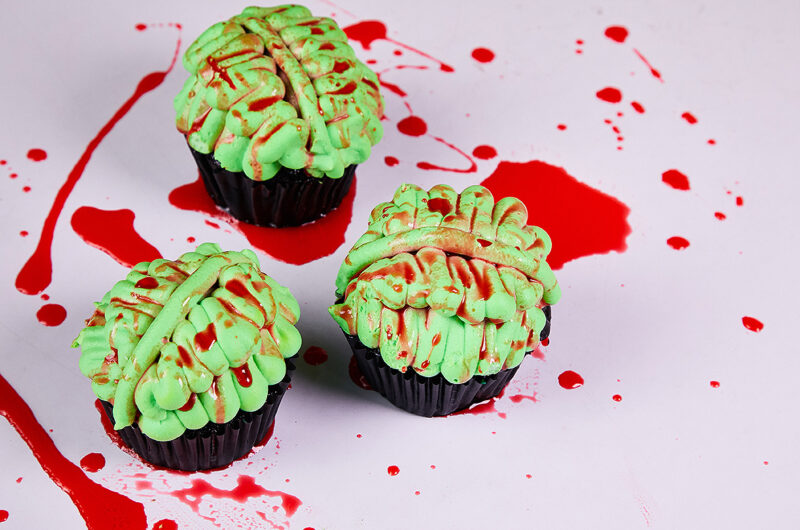 Halloween Special Zombie Brain Cupcakes