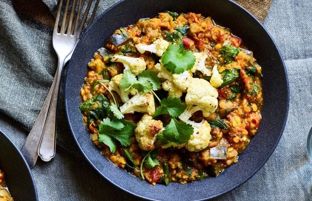 Roasted cauliflower dhal