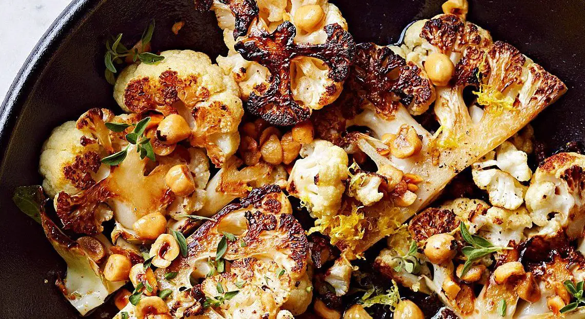 Cauliflower Steaks with Hazelnuts and Browned Butter