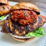 Cajun chicken burgers