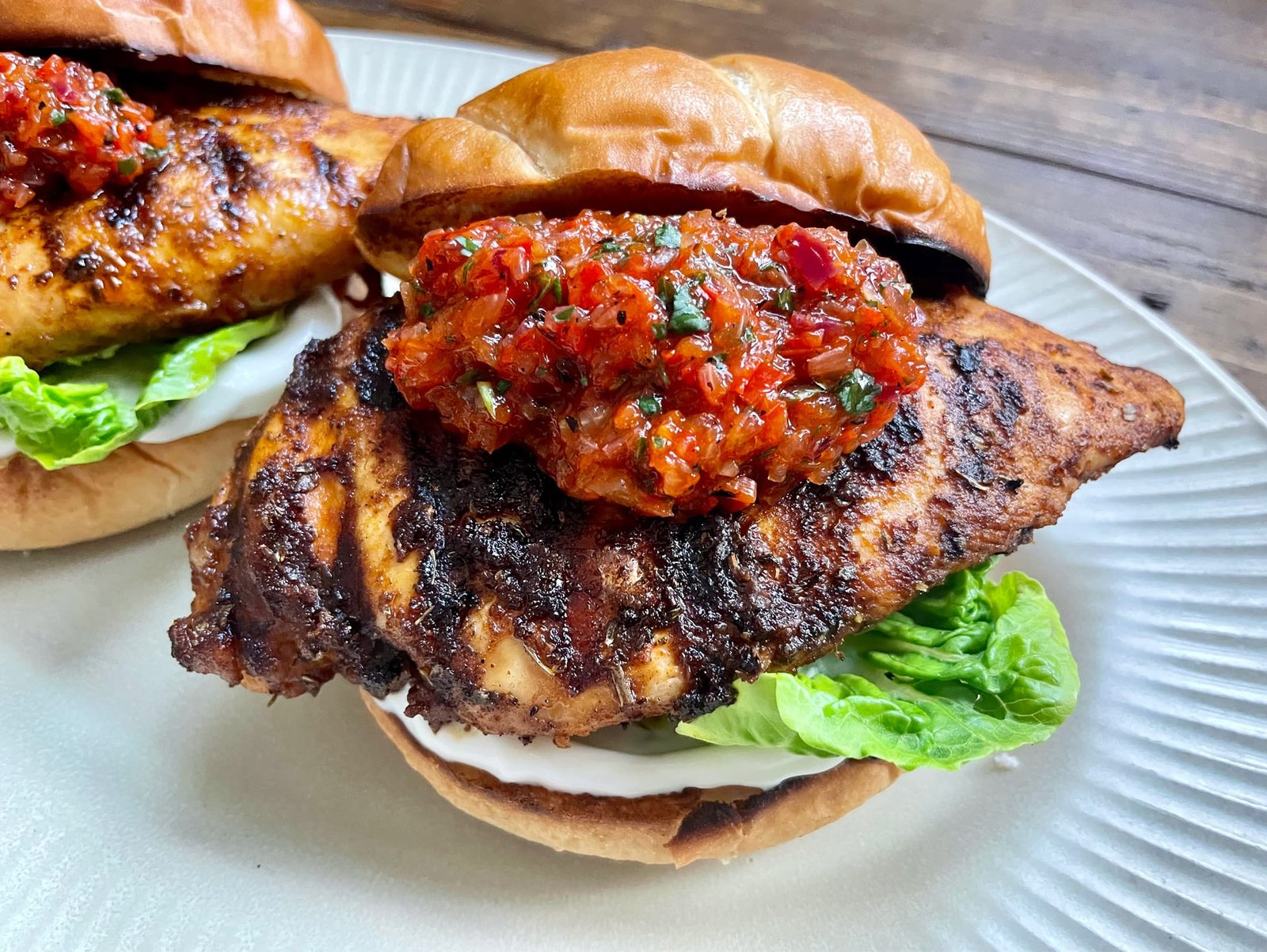 Cajun chicken burgers