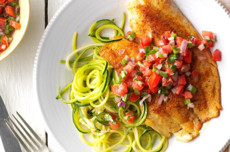 Blackened Tilapia with Zucchini Noodles