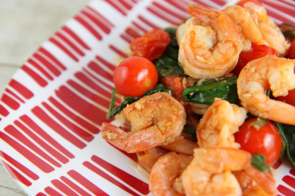 Sautéed Shrimp with Spinach