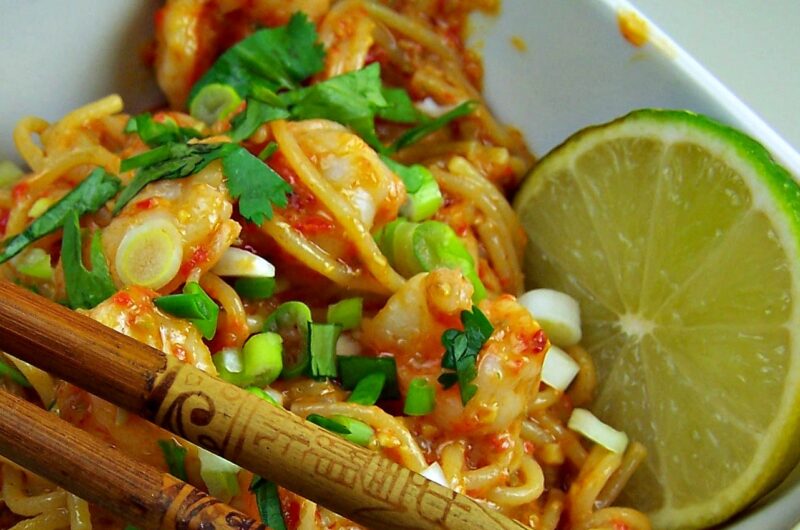 Spicy Thai Shrimp Pasta