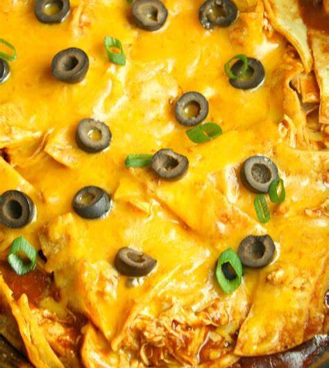 Slow Cooker Chicken Enchilada Casserole