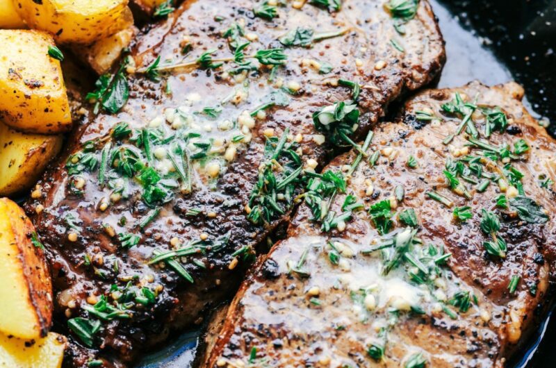 Chuck Steak with Garlic Herb Butter