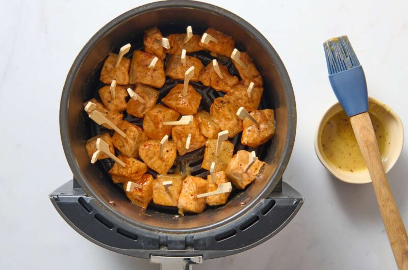 Air Fryer Honey Mustard Salmon Bites