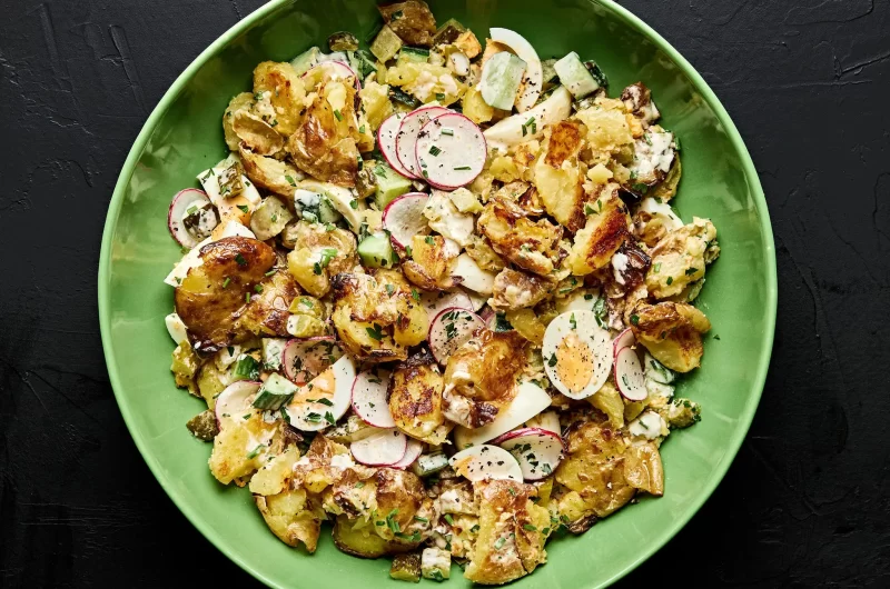 Loaded Smashed Potato Salad