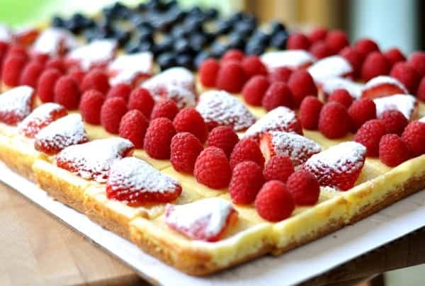No-Bake Cheesecake Flag Cake